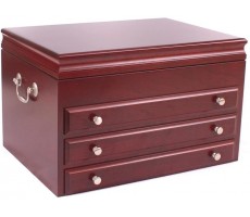 American Chest Company J03M Majestic Solid American Cherry Hardwood Jewel Chest with Rich Mahogany Finish - BPB1ALK02