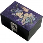 Antique Alive Jewelry Box Bird and Flower Jewelry Box Purple - BXE3CZU8X
