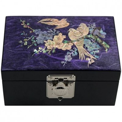 Antique Alive Jewelry Box Bird and Flower Jewelry Box Purple - BXE3CZU8X
