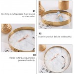HEALLILY Marble Round Ring Holder Jewelry Plate Creative Jewelry Trinket Dish Necklace Earrings Rings Jewelry Display Organizers - BIQH1NLQS