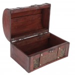 Treasure Box Treasure Chest Vintage Wooden Storage Box Decorative Treasure Jewelry Chest with Lock Home Decoration03 （trellis） - B5662H3AH