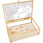 Disney Princess Anything is Possible Gold Trim Glass Jewelry Box Officially Licensed - BBGRBSFV1