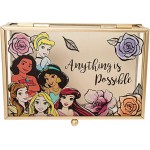 Disney Princess Anything is Possible Gold Trim Glass Jewelry Box Officially Licensed - BBGRBSFV1