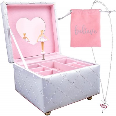 Hapinest Musical Ballerina Jewelry Box with Ballerina Necklace Keepsake Music Boxes Gifts for Girls - B355GIM6M