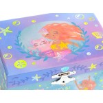 Jewelkeeper Girl's Musical Rainbow Mermaid Jewelry Box Gold Foil Design Over the Waves Tune - BSU4ESBBU