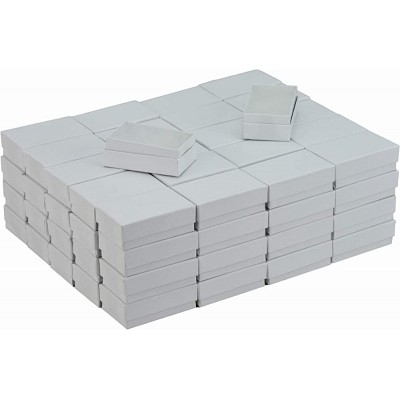 JPB White Swirl Cotton Filled Jewelry Box #21 Case of 100 2.5 inches x 1.5 inches - B9TA0T3HU