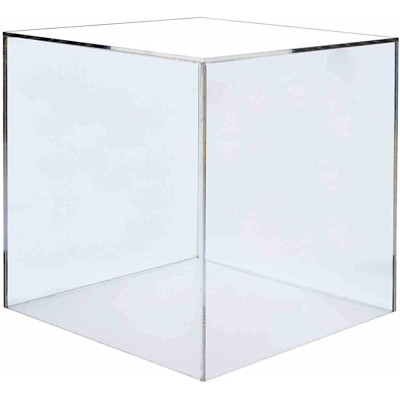 Marketing Holders Acrylic Jewelry Display Box Cube 5" W x 5" H x 5" D Toys Trinkets Collectible Items Safety Dust Cover Square 5 Sided Showcase Art Easel Pedestal Display - B6REFJ52A