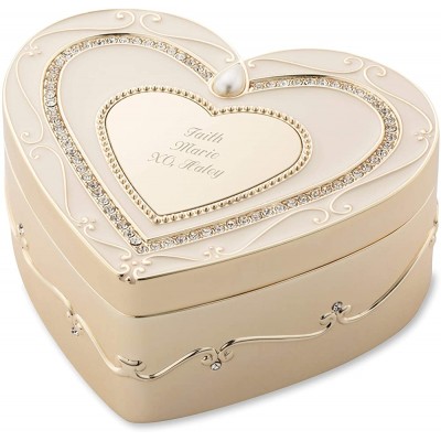 Soft Gold Regal Elegance Heart Keepsake Box Jewelry Box Free Customization Things Remembered - BXGUSPPIS