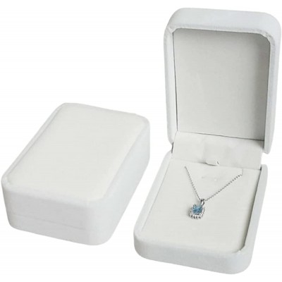 Velvet Necklace Box Velvet Gift Box for Necklace Pendant Gift Box Necklace Jewelry Box Pendant Box Necklace Gift box White - BDYU6ULVN