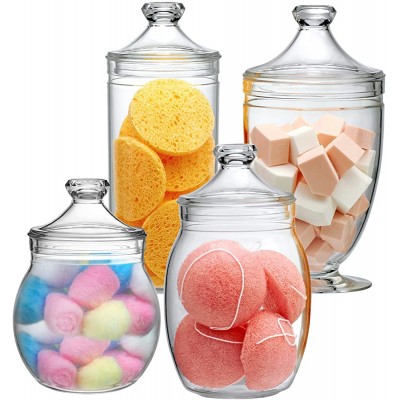 Amazing Abby Adore & Kathy Apothecary Jars Bathroom Canisters Decorative Jars Vanity Organizer Kitchen Storage Candy Buffet Wedding Display and More - BGM7HZY8B