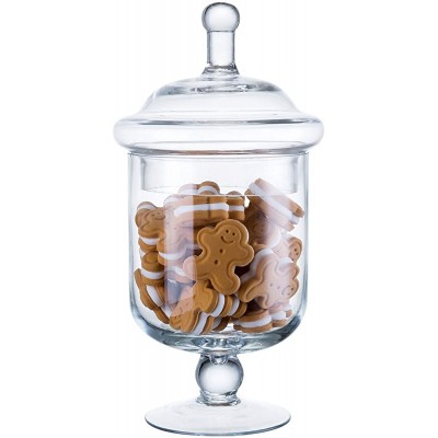 Clear Glass Apothecary Jars Small Candy Buffet Display Elegant Storage Jar Decorative Wedding Candy Organizer Canisters Height: 9" Body: 5" - BXY6D86N8