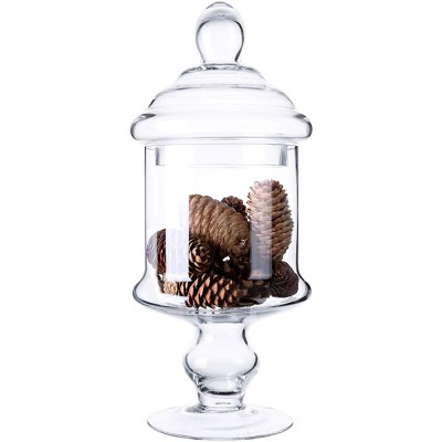 Diamond Star Apothecary Glass Candy Jar with Lids Candy Buffet Display Elegant Storage Jars Decorative Wedding Candy Canisters Height: 12" Body: 6" - BR7TAZ9E9
