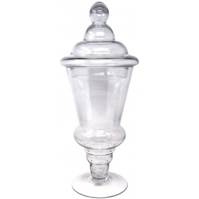 Homeford Clear Glass Apothecary Candy Jar 21-Inch Lolly - BZ5CSD0KO