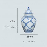 XXLKAIF Decorative Jars with Lids Blue and White Ginger Jars Porcelain Vase Temple Jar Ceramic Jar - B3BJX6VXA