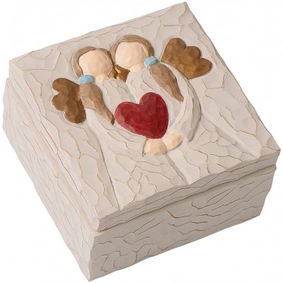 Friendship Handmade Sculpted Keepsake box Wooden Texture Decorative Private Jewelry Treasure Gift Box Storage Crafted Trinket Memorabilia Box Organizer Gifts Idea for Friends Sisters Family Birthday Party Christmas Weddings Thanksgiving Day - B70EI0I6F