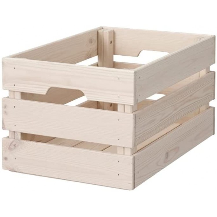 KAO Mart Wooden Crate Large Box for Home or Office Storage Organization White Stained - BSZ7BX5E9