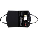 Logoless Two bottles large wine gift box with portable handle wines NOT included for keepsake and special occasions wedding anniversary housewarming baby showers couples gifts Black - BCYDCW3XG