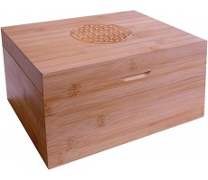 Miracles Bamboo Decorative Box and Organizer with Flower of Life for your Personal Items and Accessories. Natural Wood Craftsmanship Smooth Finish - BXYOD0JKB
