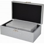MODE HOME Silver Glitter Wooden Jewelry Storage Boxes Decorative Treasure Boxes Set of 2 - BEAUS7R54
