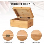 Woiworco Wood Box for Crafts 6.7 x 5.1 x 3.1 inch Natural Bamboo Wooden Boxes Wooden Box for Art and DIY Hobbies Decorative Box and Home Storage Wooden Keepsake Box Gift - BEQI9PLW4