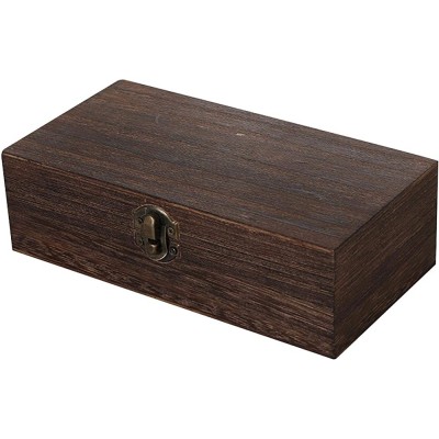 Wooden Storage Box with Lid Decorative Wood Jewelry Makeup Tea Stash Boxes Storage Organizer - BMH0NOTJY