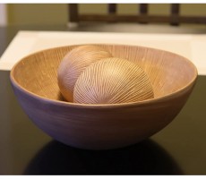 Centerpiece Bowl with Decorative Orbs for Home Decor Kitchen Coffee Table - BQS1MJ0Q3