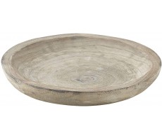 Creative Brands Table Sugar Hand Carved Paulownia Wood Serving Bowl Medium Grey - BABEMSQUQ