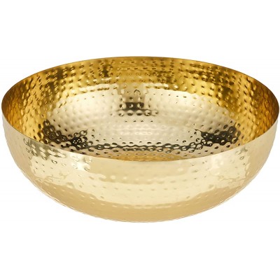 Creative Co-Op Round Hammered Metal Bowl 14" Gold,DA7392 - BISM5I52R