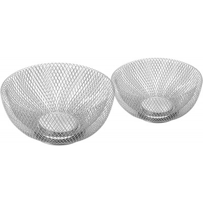 Nifty Solutions 7522CHM Double Wall Mesh Decorative Fruit Bowls Set of 2 Chrome 2 Piece - BFB180155