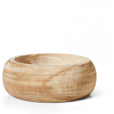 Serene Spaces Living 9.5" Paulownia Round Wood Bowl Handmade Wooden Decorative Bowl for Décor Parties Wedding Centerpiece Floral Arrangements Sold Individually Measures 4" Tall and 9.5" Diameter - BEZ14BU6T