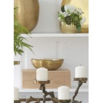 Serene Spaces Living Gold and Ivory Enamel Bowl Elegant Accent Piece Measures 3 Tall and 8.5 Diameter - B521HCCCU