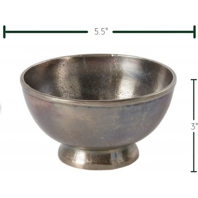Small Silver-Tone Metal Decorative Bowl Vase - BNZGHQUEM