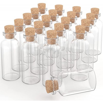 10 mL Cork Stopper Glass Bottles Mini Transparent Glass Bottles 24 Pcs. - B6M82KEZ5
