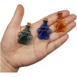 30pcs Small Glass bottle with Cork stopper Cute Mini Colorful Wishing Drifting Decorative Jar with Cork Lid for Necklace Pendant Cat Paw Mixed - BAEKO8710