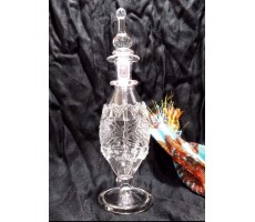 Decorative Glass Perfume Bottle Hand Blown and Beautifully Etched - BUTNOU2VE
