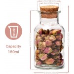 EZOWare 5oz Spice Jars 20 Bottle Clear Glass Canister Set with Cork Lid Round Decorative Reusable Vial Storage Containers for Herbs Teas Seasonings Party Favors Candy 150ml - B3LVWU9L7