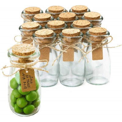 Otis Classic Small Glass Jars with Lids – Set of 12 Mini Glass Bottles with Corks for Wedding & Party Favors DIY Crafts Potions Spices & Candy 3.4 oz - BNCWC5IVG
