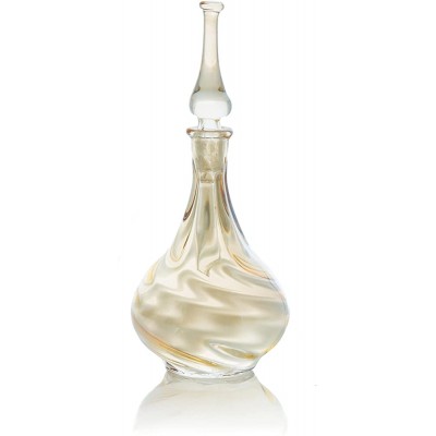 Perfume Bottle Glass Handmade -Amber Perfume Bottle- Handmade Perfume Bottle- Decorative Hand painted perfume bottle Decorative crystal Pyrex Glass bottle with stopper Height 20 cm - BP3MIS4DU