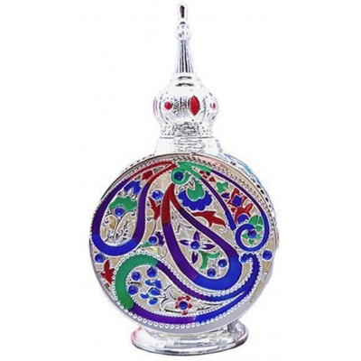 Perfume Bottles Metal Hollow Decorative Glass Antique Travel Size Bottles Refillable with Drip Stick Color : Silver Size : 12 ml - BHCZLUQ7Y