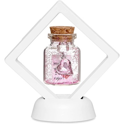 The best gift for a confession hey you know I love you，right -Decorative Bottle with Message Strips Can Write Something Want to Say to Her or He on backside Heart in a Bottle - BX72DO0U8