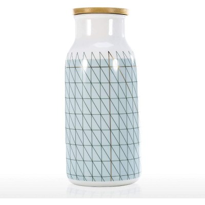XKUN Ceramic Bottle Milk Bottle Water Bottle Mug with Wood Lid Tall Coffee and Tea Mug Decorative Bottle Glass Box Home,Decaration,Cultural Ornament - BEPUSQ5PV