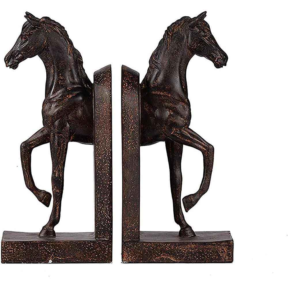 A&B Home Decorative Display Set of 2 Trotting Horse Bookends Decoration Library Office Home Décor Book Shelf Accent 11 inch - BCOB84MUG