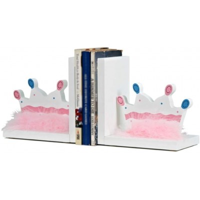 Bookends Pink Children's Room Bookends Book Ends Heavy Duty Modern Decorative Bookend Bookshelf Decor for Home Library Office School Gift Decorative Book Ends for Magazines Color : White - B930PU2FA