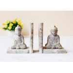 Handmade Buddha Book Ends HandCarved Soapstone Decorative Bookend Home Décor Book Ends - BT8QTXY2Z