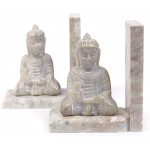 Handmade Buddha Book Ends HandCarved Soapstone Decorative Bookend Home Décor Book Ends - BT8QTXY2Z