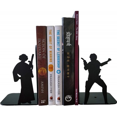 HeavenlyKraft Decorative Metal Bookend Non Skid Book End Book Stopper for Home Office Decor Shelves 5.9 X 3.9 X 3.14 Inch Per Piece - BYK9A3HT2