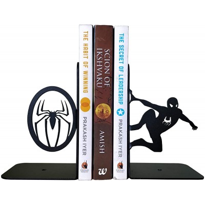 HeavenlyKraft Superhero Decorative Metal Bookend Non Skid Book End Book Stopper for Home Office Decor Shelves 5.9 X 3.9 X 3.14 inch per Piece Support Outside - BF0P0SUY1