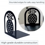 Hômbase Pineapple Heavy Duty Bookends Unique Decorative Heavy Bookends for Paperbacks Hardcovers Encyclopedias Cookbooks & More Book Ends Equipped with A Wide Base & Non-Slip Pads – Black - BF8FFGZOV
