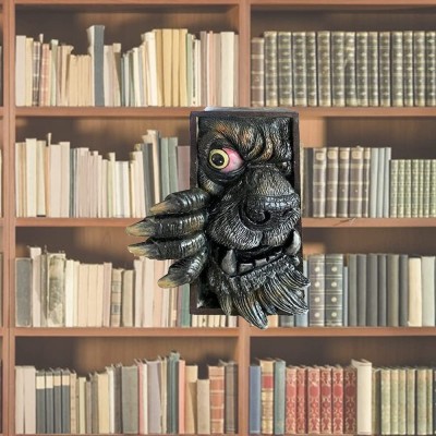 Honadar Peeping On The Bookshelf Monster Personalized Bookends Creative Bookshelf Monster Decorative Bookends Halloween Decorative Book Ends for Home Décor Office Book Shelf Werewolf - BMZDN6FDZ