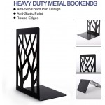 Metal Bookends-Heavy Book Ends for Shelves,Book Shelf Holder Home Decorative,Black Bookend Supports 2 - BQTRM3F58